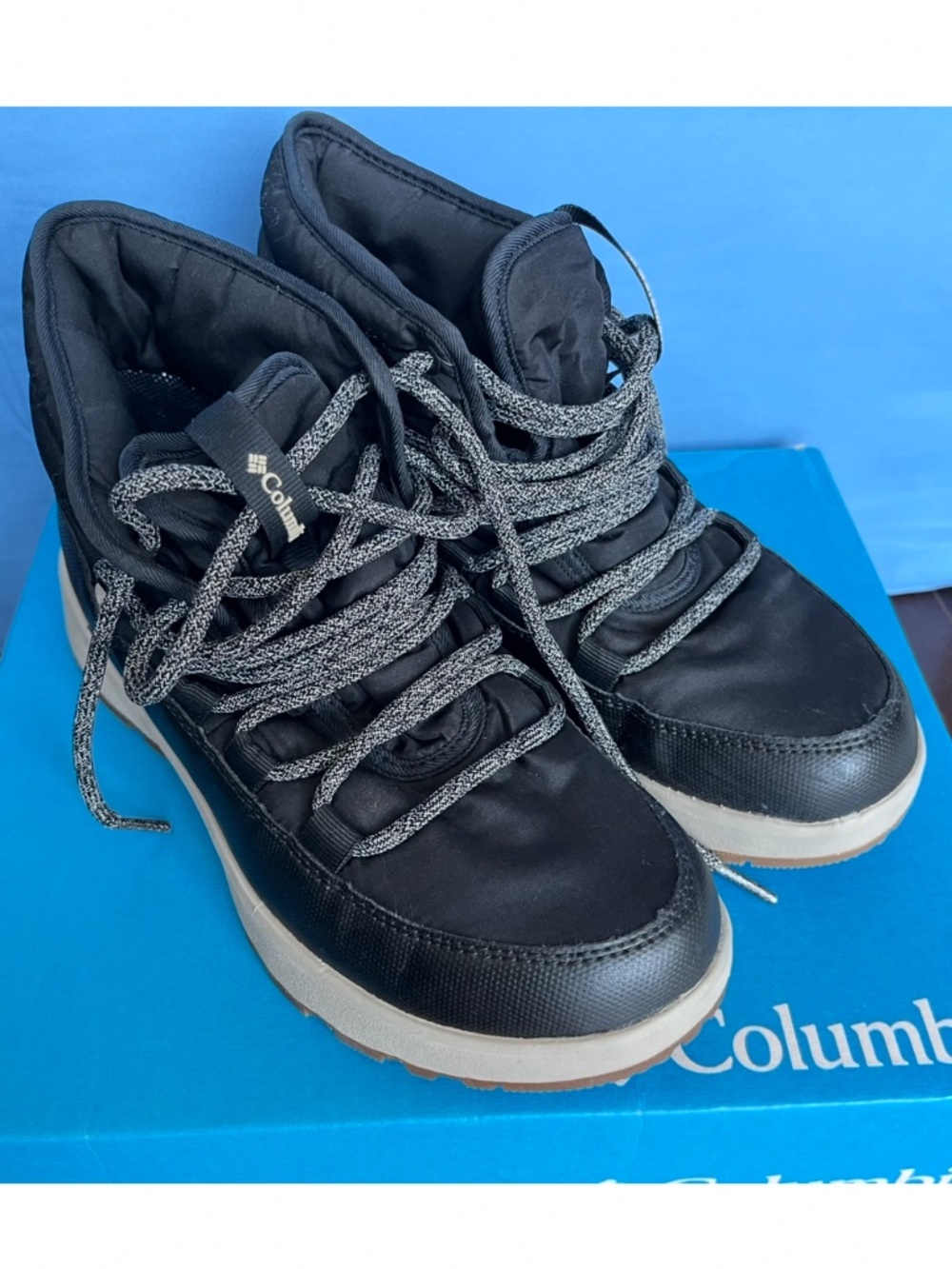 NIB Columbia Women's Slopeside Village Black Winter Omni-Heat Mid Boot Size 7.5